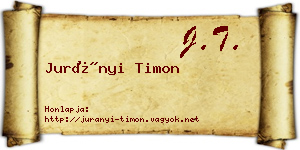Jurányi Timon névjegykártya